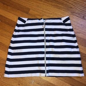 Navy and white stripped tight skirt